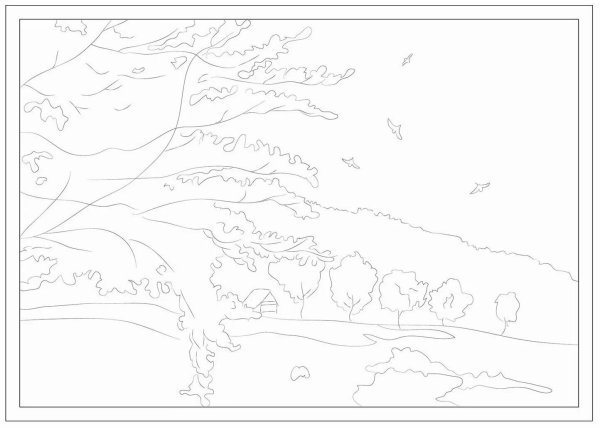 Папка для акварели с эскизом