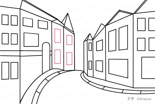 Раскраска улица города