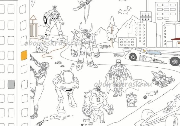 Раскраска городские герои