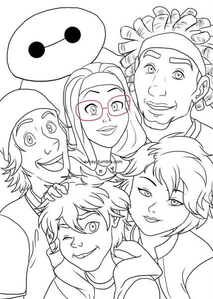 Раскраска город героев Фред