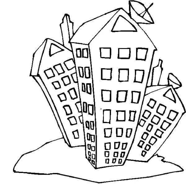 Рисование городских домов