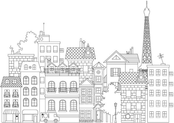 Архитектура города раскраска для детей