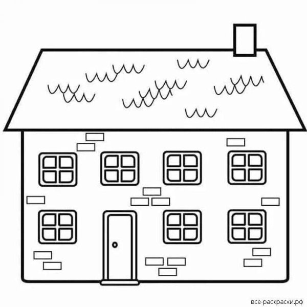 Домик раскраска для детей