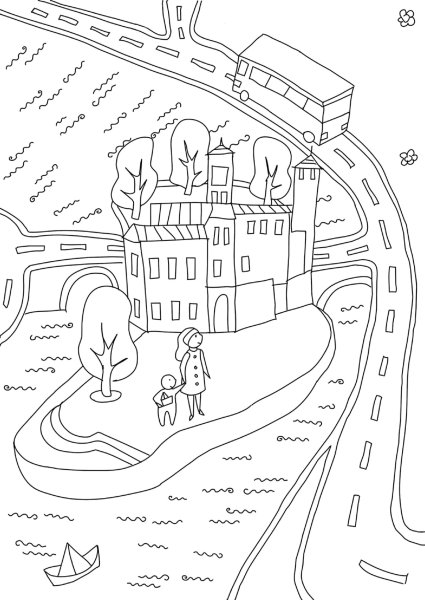 Дорога раскраска для детей