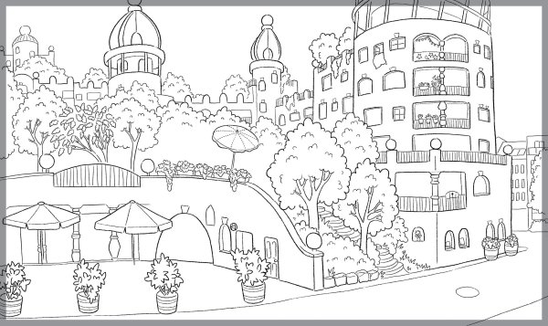 Город будущего раскраска