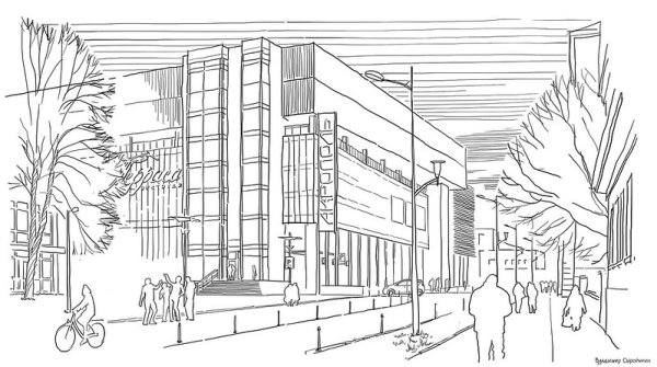 Улица города рисунок