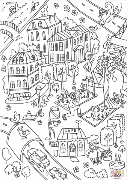 Раскраска "город"