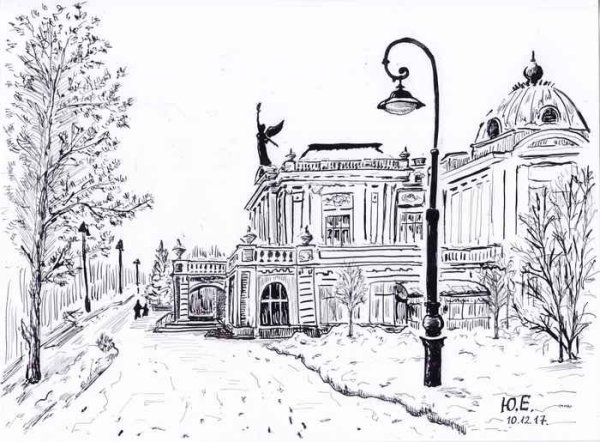 Драматический театр Омск рисунок