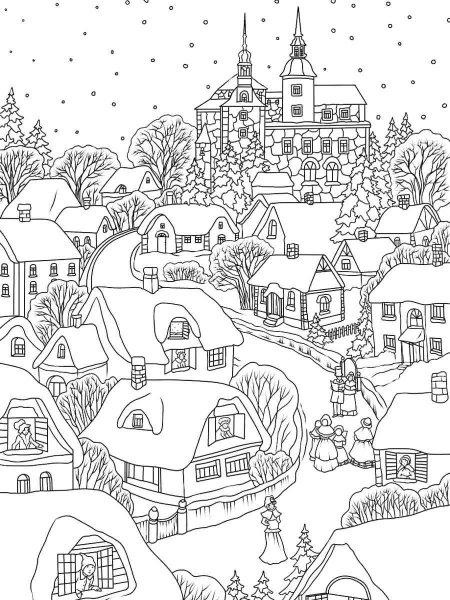 Зимняя раскраска