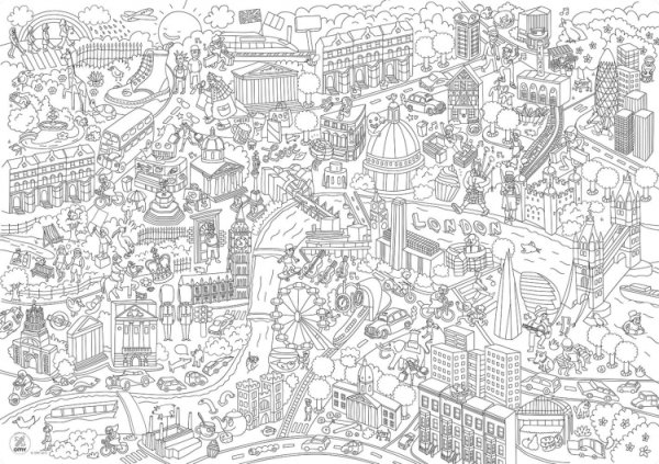 Карта Лондона раскраска