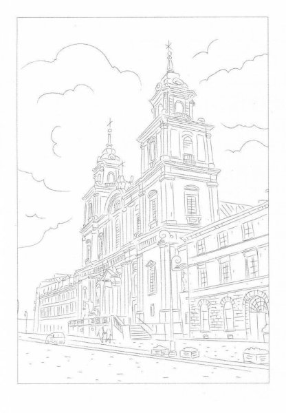 Эскиз для раскрашивания акварелью