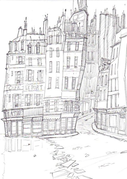 Раскраски для акварели архитектура