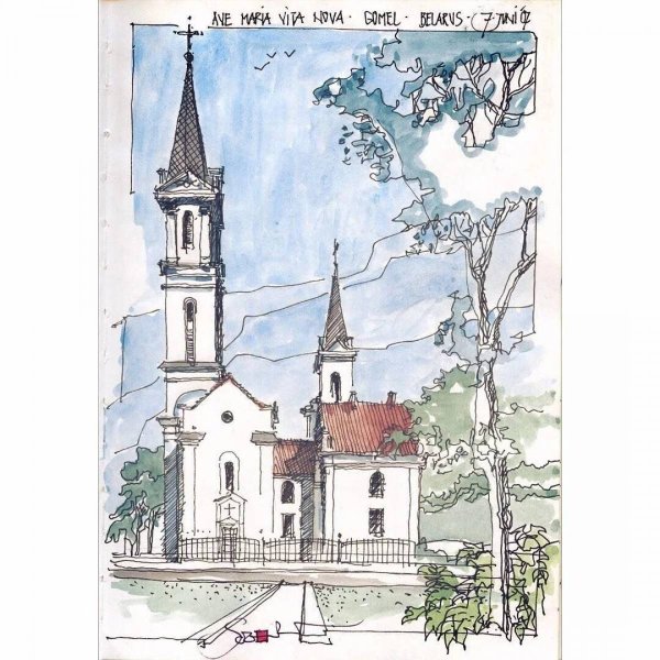 Акварельные раскраски архитектура