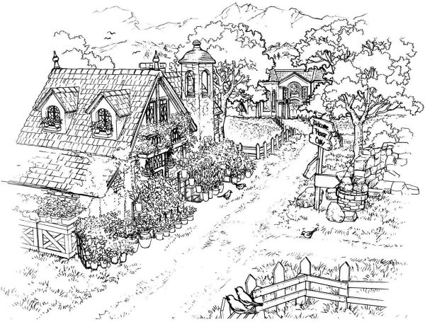 Эскиз для раскрашивания акварелью