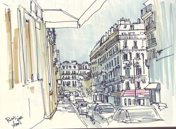 Городские зарисовки маркерами