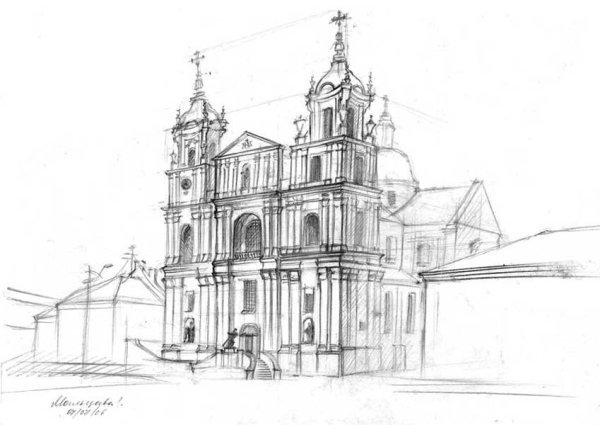 Архитектурный памятник рисунок