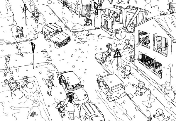 Раскраска город для детей