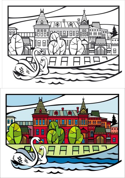 Раскраска города России