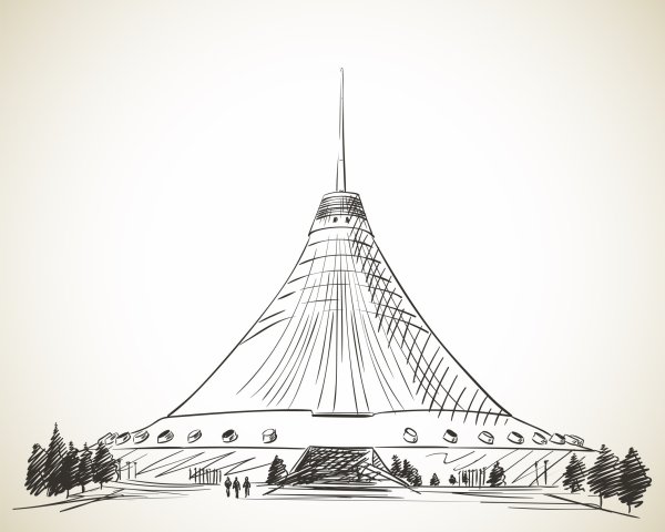 Хан Шатыр силует черный