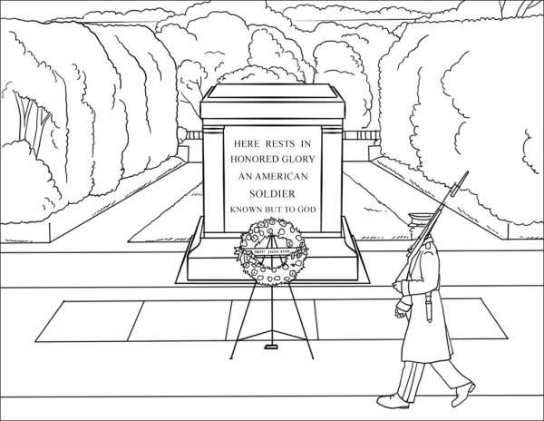 Памятник неизвестному солдату раскраска