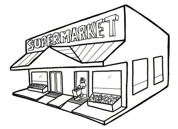 Магазин раскраска для детей