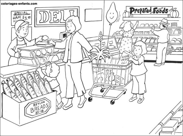 Магазин раскраска для детей