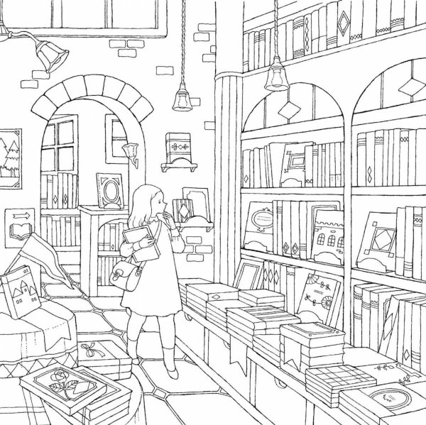 Раскраска библиотека для детей
