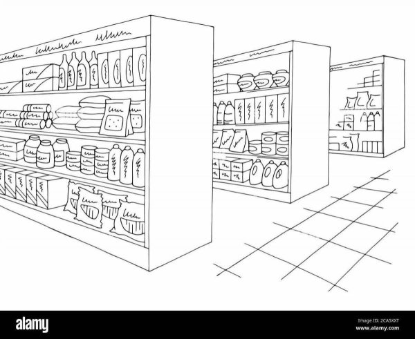 Эскиз прилавка магазина