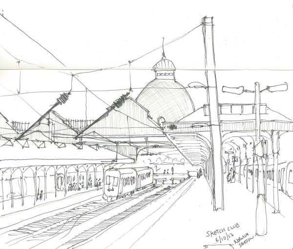 Вокзал зарисовки