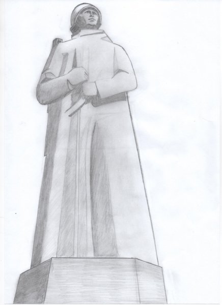 Памятник Алеше в Мурманске рисунок