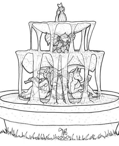 Фонтан раскраска для детей
