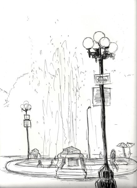 Эскиз городского фонтана