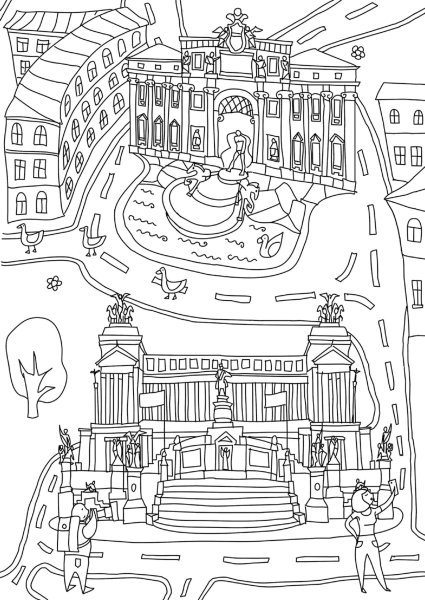 Места в городе раскраска