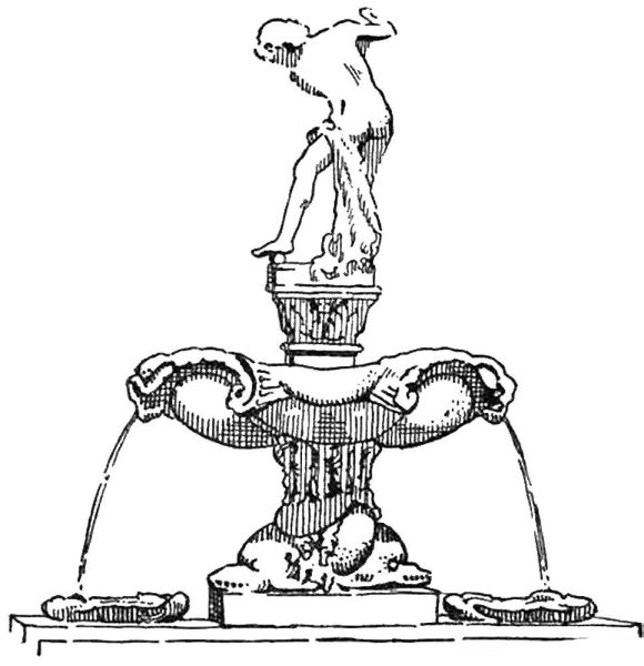 Фонтан в стиле Барокко карандашом