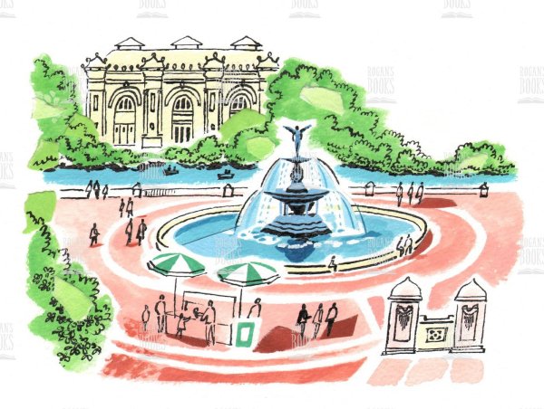 Букингемский дворец фонтан нарисованный