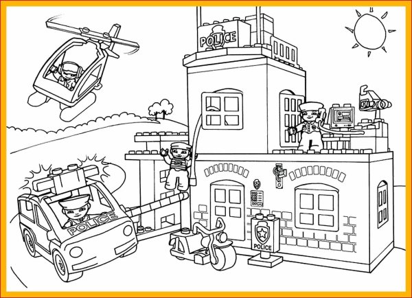Раскраска полиция лего Сити полиция