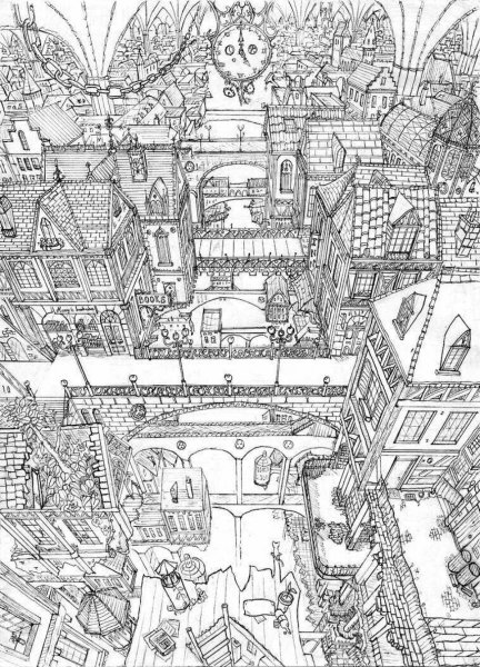 Раскраска антистресс город