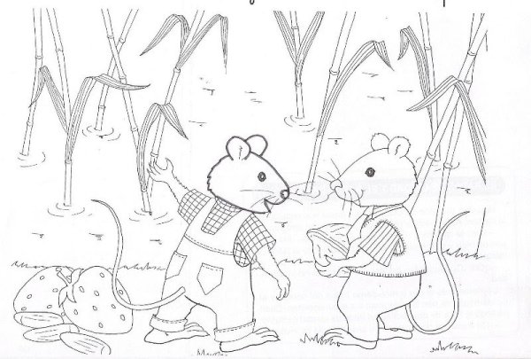 Раскраска городская и деревенская мышь