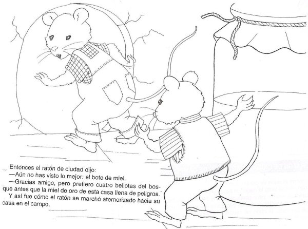 Раскраска городская и деревенская мышь