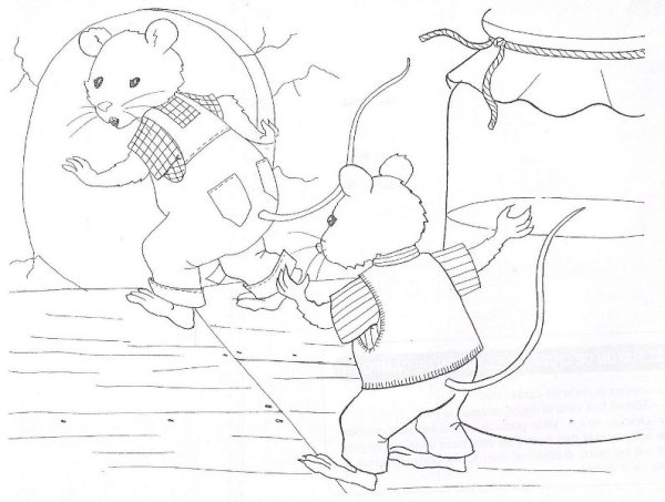 Иллюстрации городская мышь и Сельская мышь раскраска