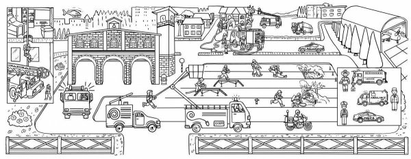 Большая раскраска стройка