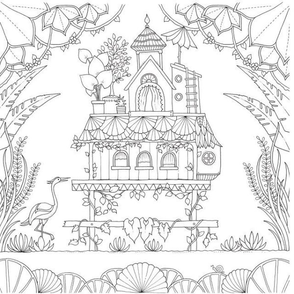 Раскраски антистресс Джоанна Басфорд таинственный сад