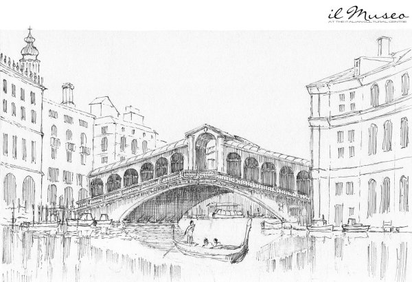 Мост Риальто Венеция рисунок