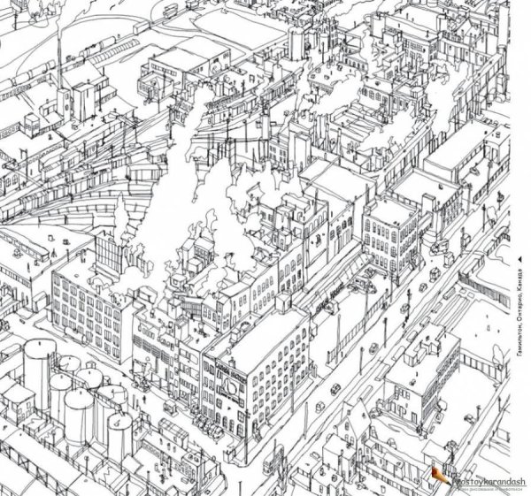 Раскраска антистресс город