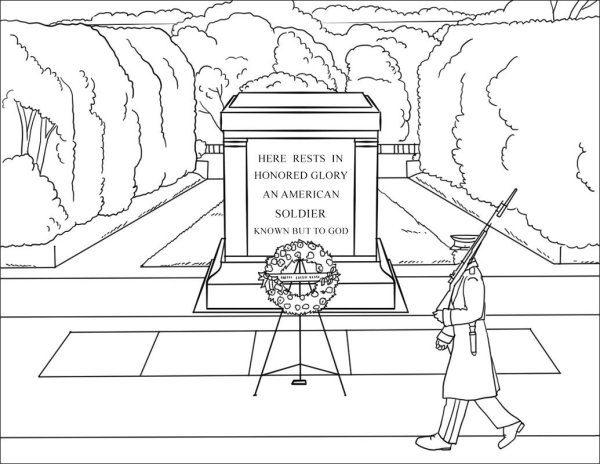 Памятник неизвестному солдату раскраска