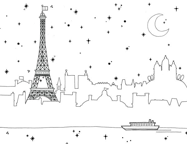 Париж раскраска для детей