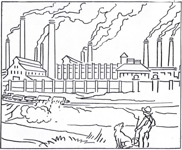 Завод раскраска для детей