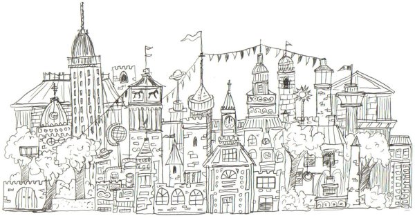Эскиз сказочного города