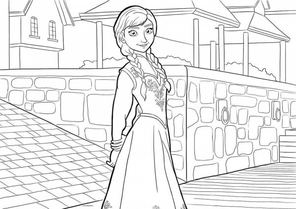 Разукрашка Анна Холодное сердце