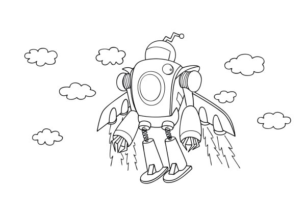 Летающий робот раскраска